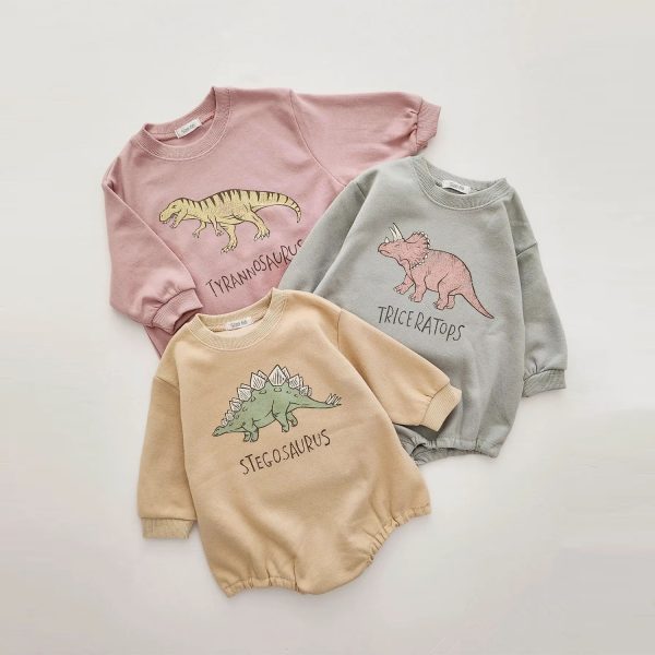 Baby Dinosaur Sweatshirt Romper Toddler One Piece