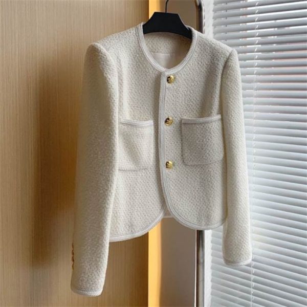 Women Tweed Elegant Coats Spring Outfits