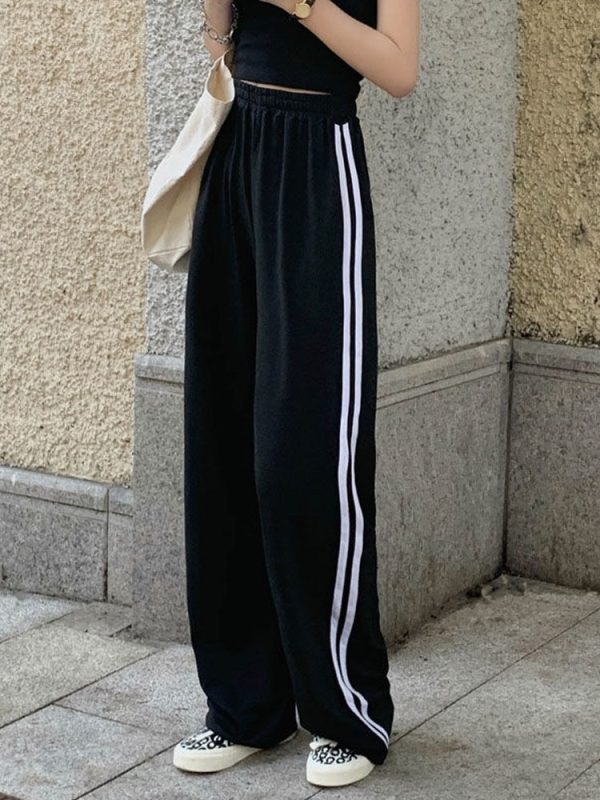 Black Sweatpants Women Autumn Korean Style Fashion  Print Baggy Pant