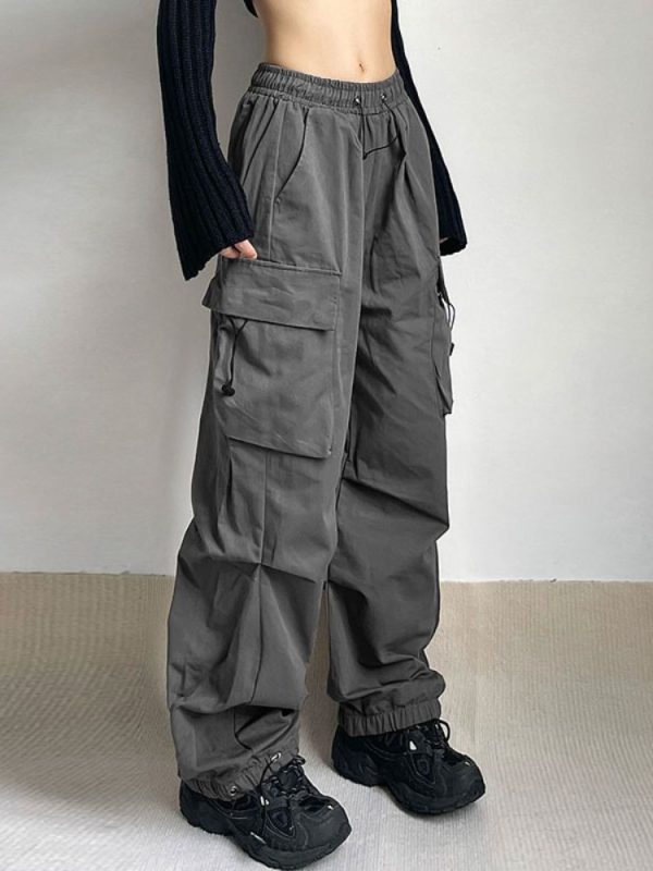 Harajuku Oversized Cargo Parachute Pants Women Streetwear Vintage  Hip Hop Wide Leg Joggers