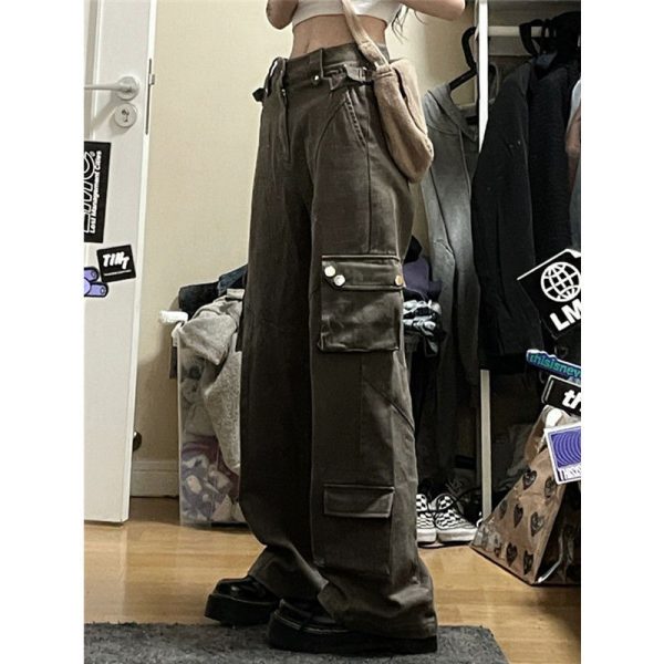 Women High Street Vintage Pocket Cargo Pants