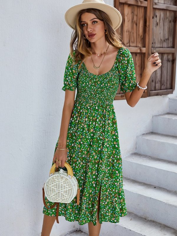 Spring Summer Long Print Dress Women Bohemian