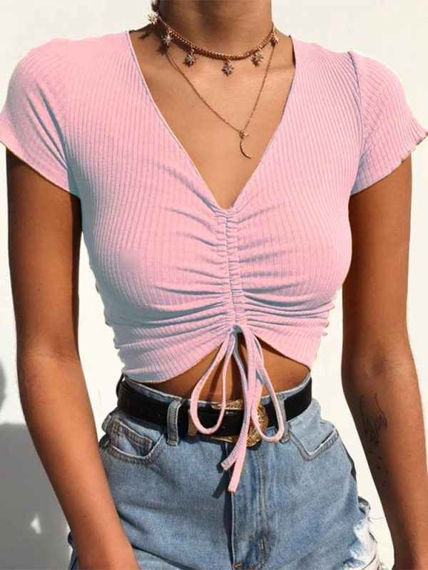 Women Sexy V-Neck Cropped Tank Tops 2023 Spring Summer Outfits