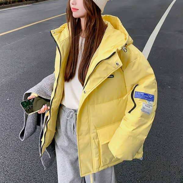 Women Winter Solid Jacket Outwear Elegant Hooded Padded Jacket