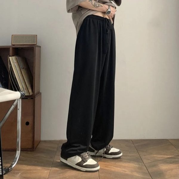 All Season Fashion Solid Casual Men's Loose Elastic Waist Pants 2023 Spring Fashion Outfits