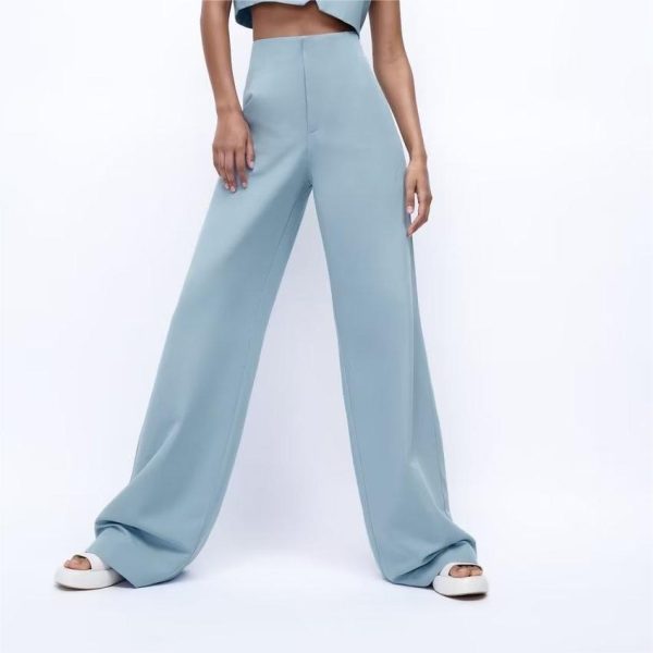 Autumn Elegant High Waist Loose Trousers Wide Leg Pants for Women