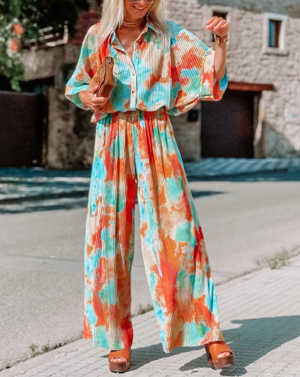 Ladies Casual Bohemian Blooming Loose Wide Leg Jumpsuit