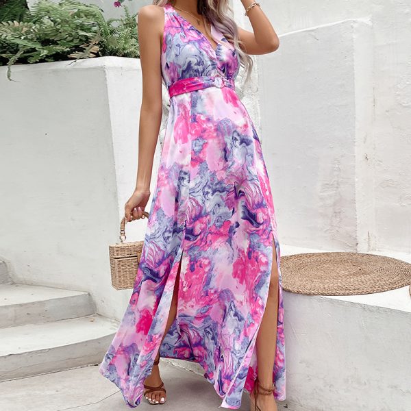 Summer Halter Sleeveless High Waist Maxi Dress