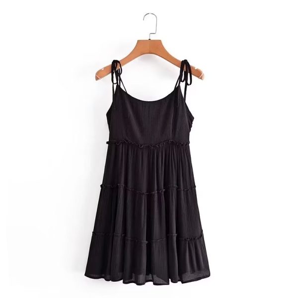 Summer Sexy Backless Midi Strap A line Dress Women Dress