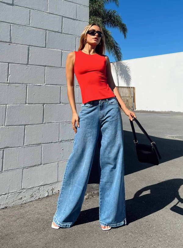 Bell Bottoms Elegant Denim Trousers High Waist Personalized Split Jeans Women