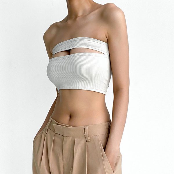 Camisole Special One Shoulder Hollow Out Cutout Sexy Sexy Wrapped Chest Short Top Women Summer