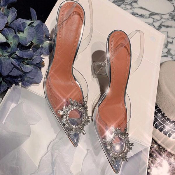 Vanessas Crystal Slingback High Heels for Women - Elegant Summer Pumps for Parties & Weddings