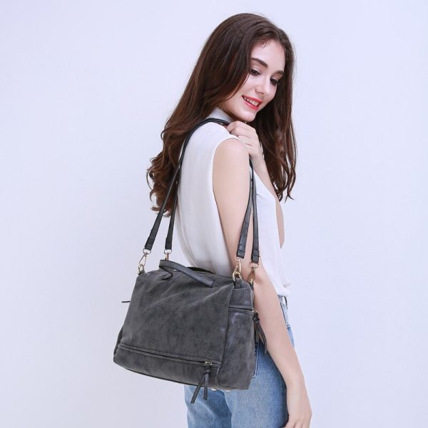 Vanessas new arrival women shoulder bag nubuck leather vintage messenger bag