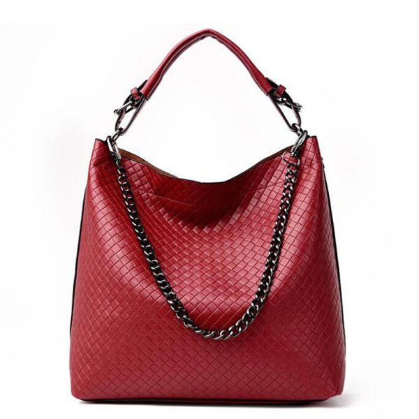 Chain Bucket Women Bag New Fashion PU Leather Women Shoulder Bag Big Luxury Bag