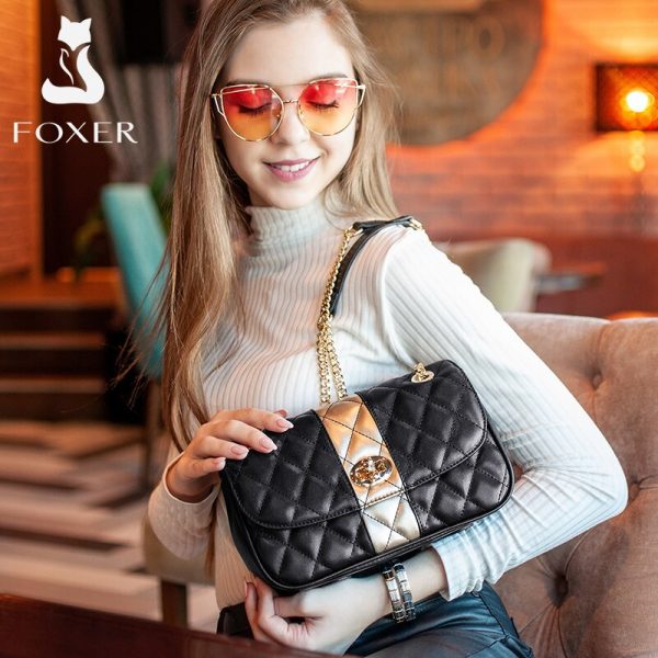 Vanessas Women Crossbody Shoulder Bag Diamond Lattice Handbag Lady Purse Split Leather Chain Strap Messenger Bag Valentine Day Gift