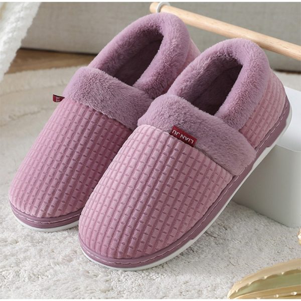 Vanessas Women Winter Slippers Home Shoes Ladies Warm Plush Indoor Casual Flats