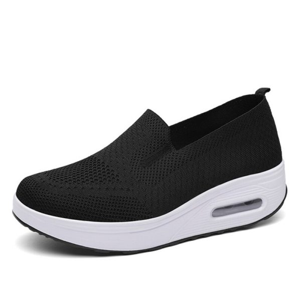 Vanessas Breathable Vulcanized Women's Flat Platform Slip-On Casual Walking Shoes for Summer