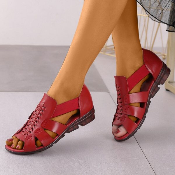 Vanessas Peep Toe Hollow Out Slip-on Ladies Wedges Gladiator Breathable Sandals