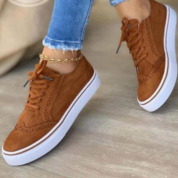 Vanessas Women's Sneakers Lace Up Ladies Flat Shoes for Women Autumn Vulcanized Shoes