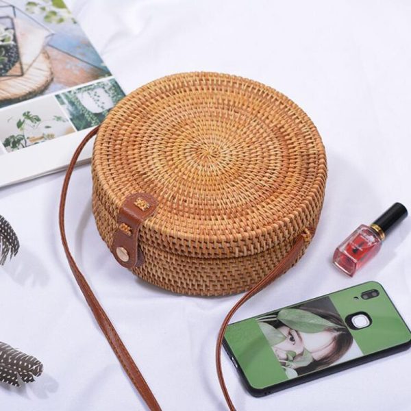 Vietnam Hand Woven Bag Round Rattan Straw Bags