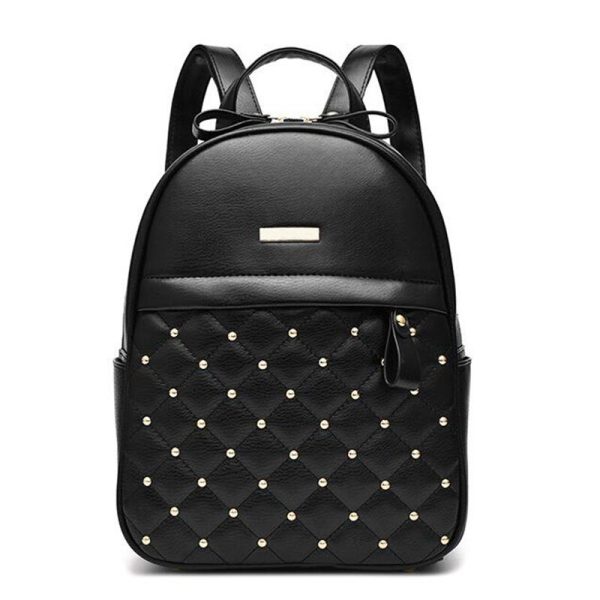 Vanessa's Chic Beaded PU Leather Women's Backpack