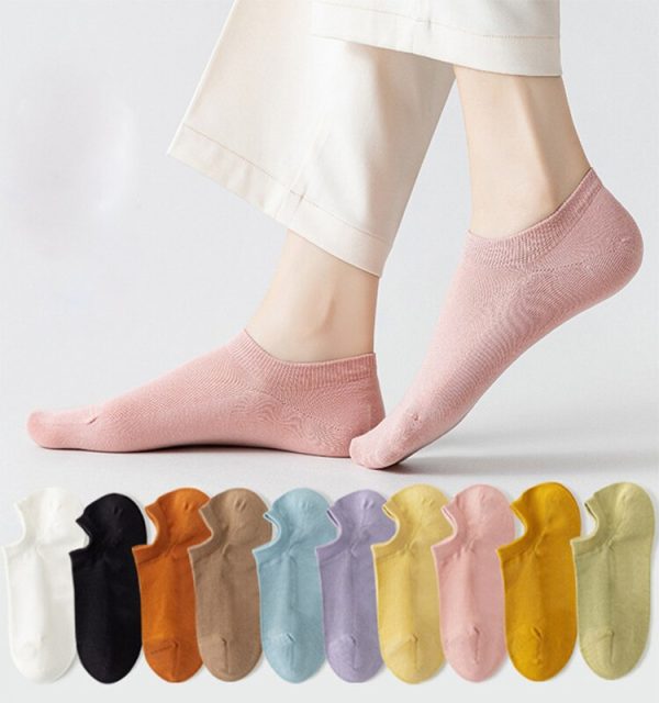 Vanessa's Mesh Ankle Socks - 5 Pairs Set of Korean Style Socks