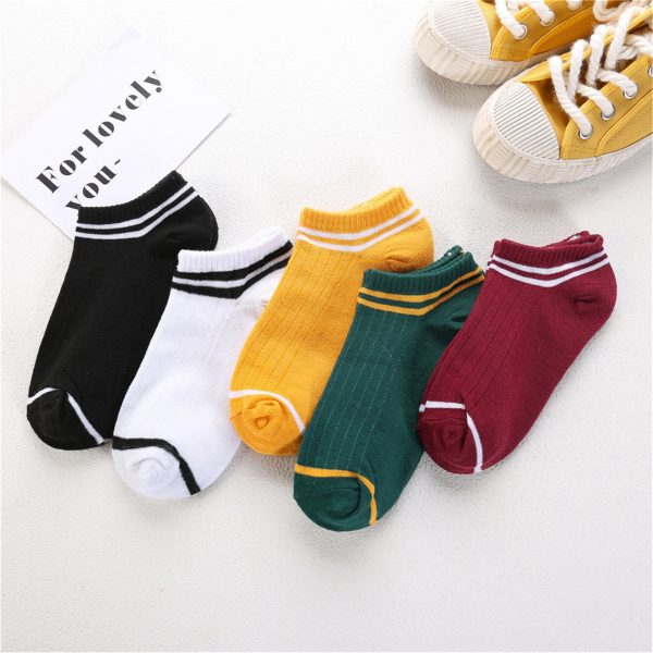 Women Cotton Socks Pink Cute Cat Ankle Socks - 5 Pairs Pack