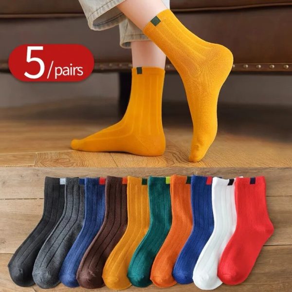 Vanessa's Winter Warm Low Top Socks Cute Set Men's Japanese Style Socks 5 Pairs