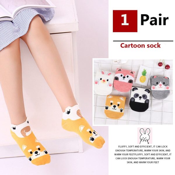 Vanessa's Autumn Winter Animal Cotton Socks for Women's Casual Style