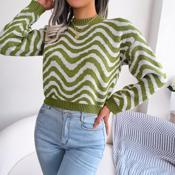 Striped Long Sleeve Knitted Sweater