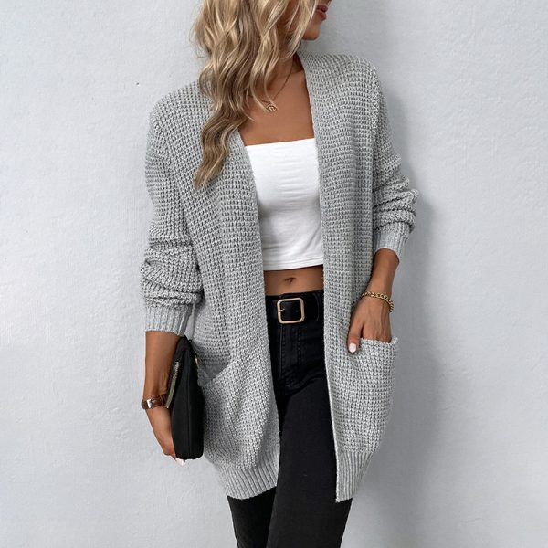 Pocket Knitted Sweater Cardigan Coat for Women