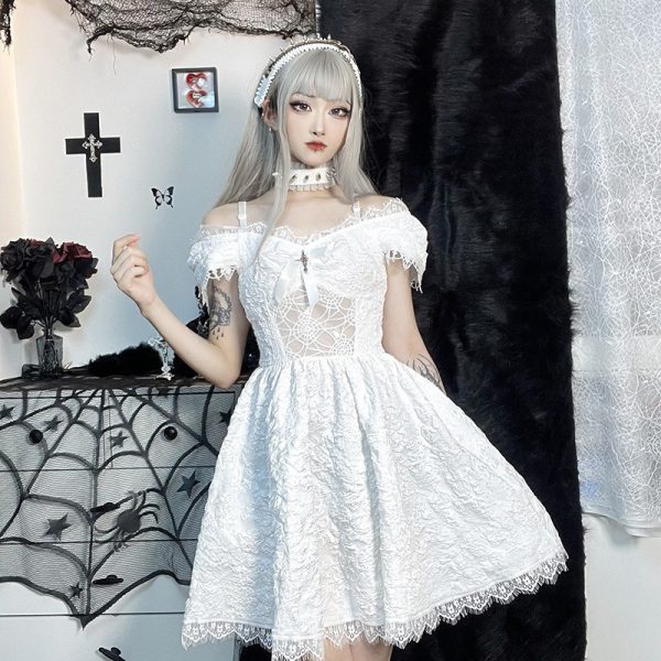 Women Clothing  Autumn Dark Halloween Gothic Short Dress