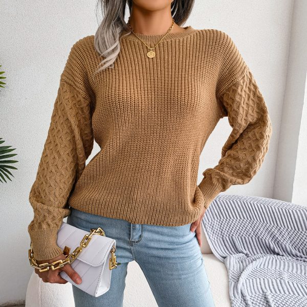 Cozy Knitted Lantern Sleeve Sweater