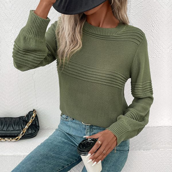 Long Sleeve Solid Color Women Sweater