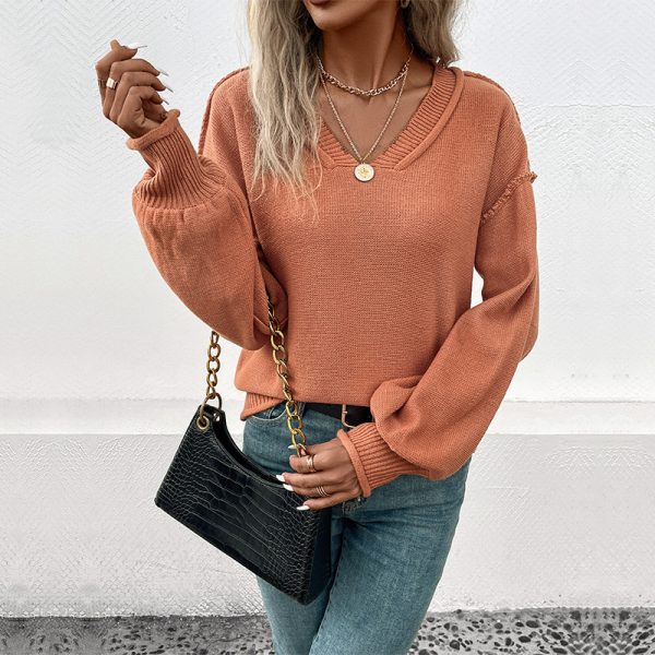 Long Sleeve Solid Color Women's Sweater