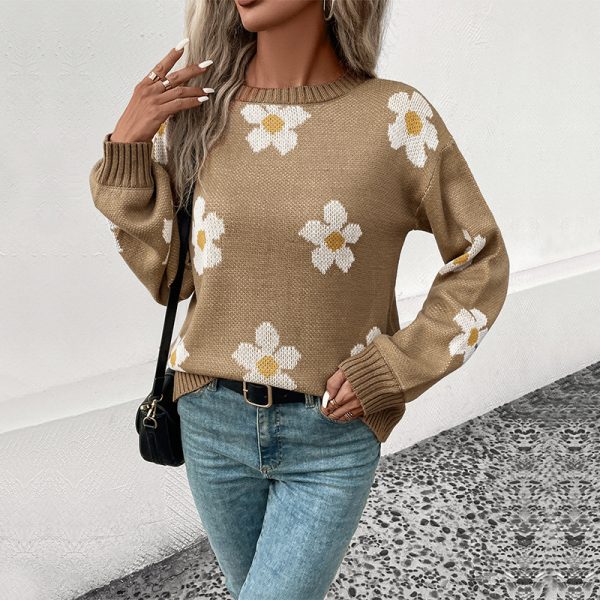 Long Sleeve Jacquard Sweater