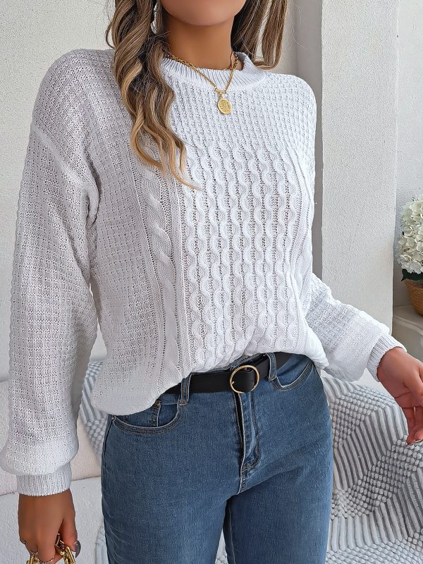 Twist Lantern Sleeve Pullover Sweater