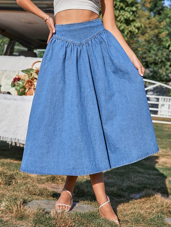 Trendy Grace A-line Denim Skirt