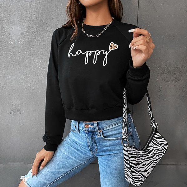 Short Letter Graphic Print Sweatshirt