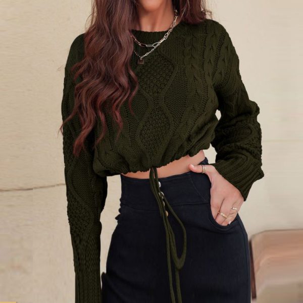 Solid Color Loose Round Neck Sweater