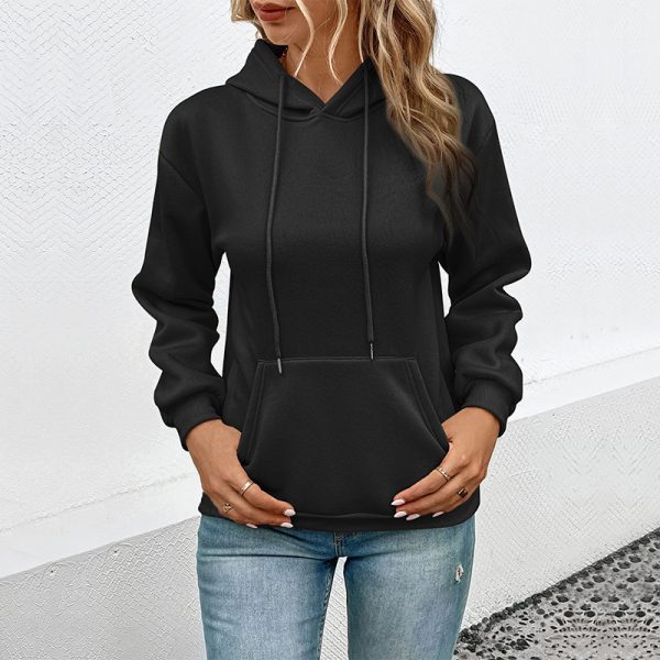 Long Sleeve Solid Color Hoodie