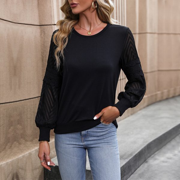 Solid Color Long Sleeve Early Autumn Sweatshirt