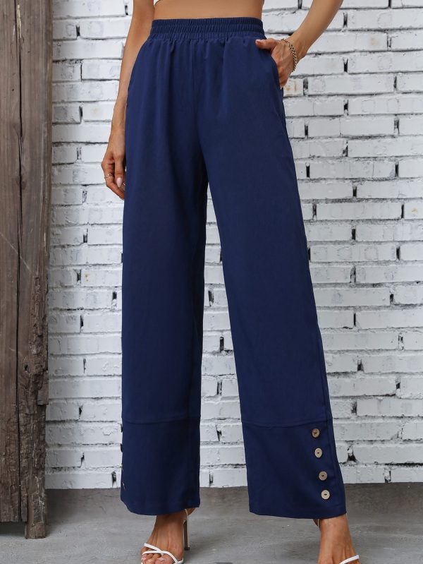 Solid Color Loose Casual Trousers