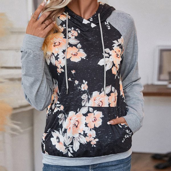 Long Sleeve Patchwork Hoodie