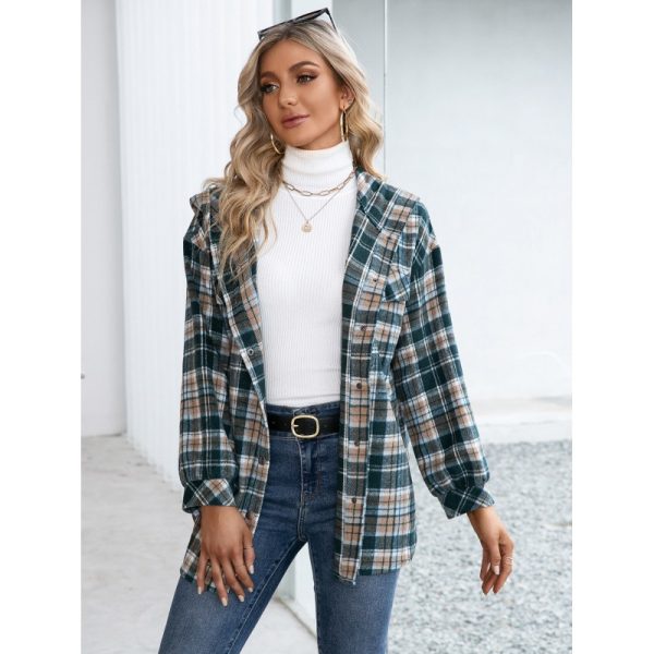 Plaid Shacket Outerwear for Women