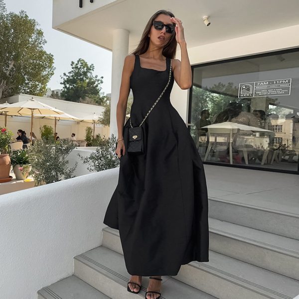 Breathable Summer Black Dress