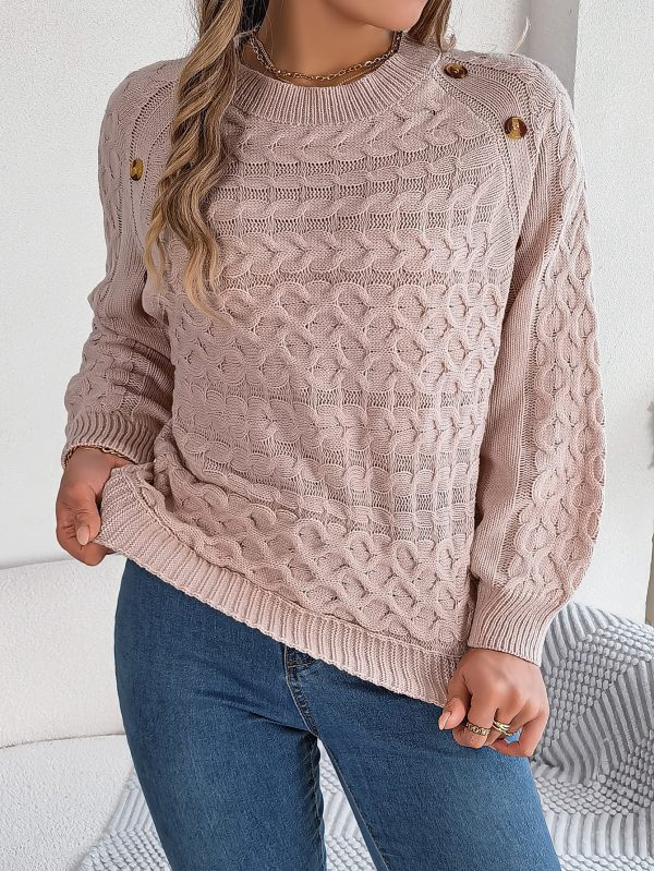 Solid Color Lantern Sleeve Sweater