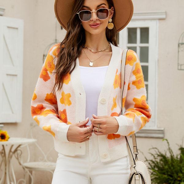 Floral Loose Knit Cardigan