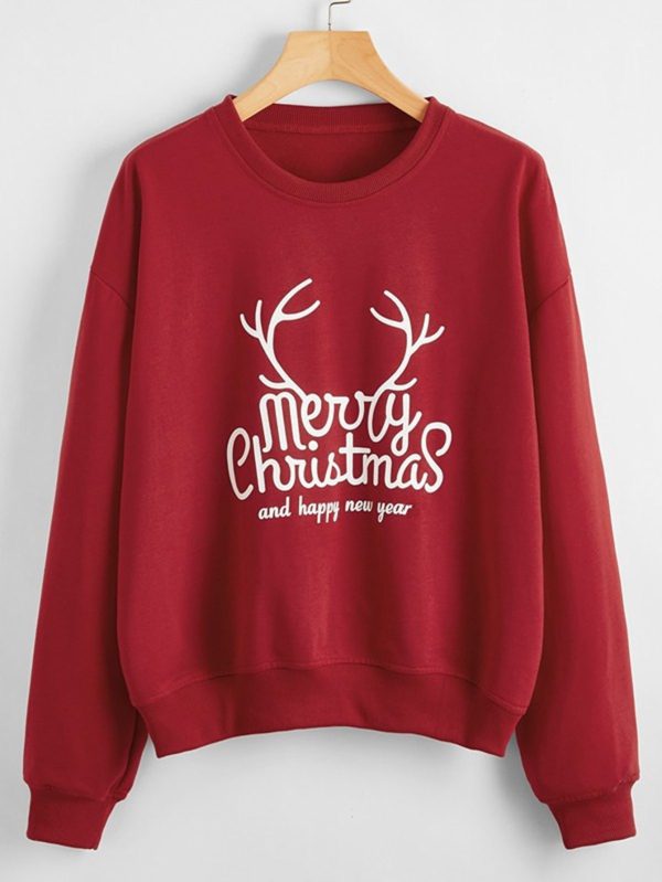 Christmas Long Sleeve Cartoon Sweater for Girls