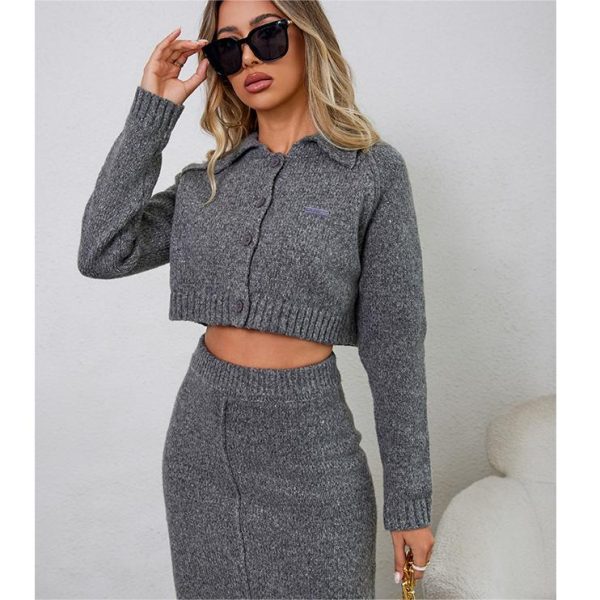 Autumn Knitted Suit Dress for Women